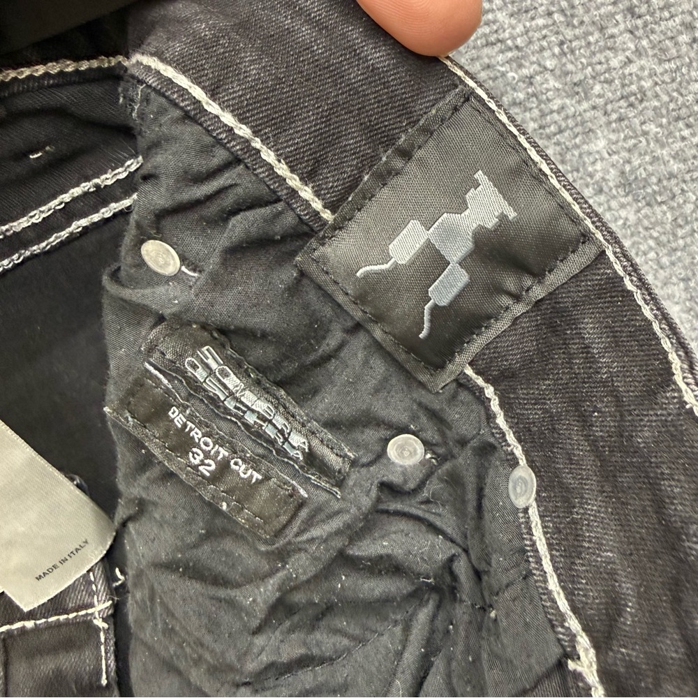 Rick Owens DRKSHDW Detroit Cut black buttonfly jeans men's size 32x31 distressed - Picture 8 of 14